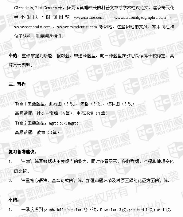 新航道2014年一季度雅思考试考情分析