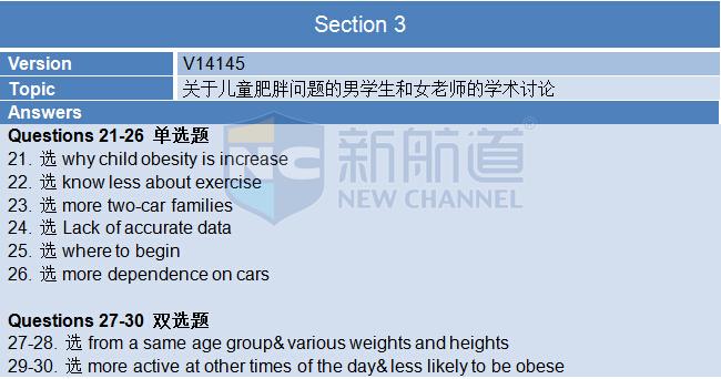 新航道2015年10月8日雅思考试回忆听力部分