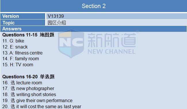 新航道2015年12月5日雅思考试回忆听力部分section2