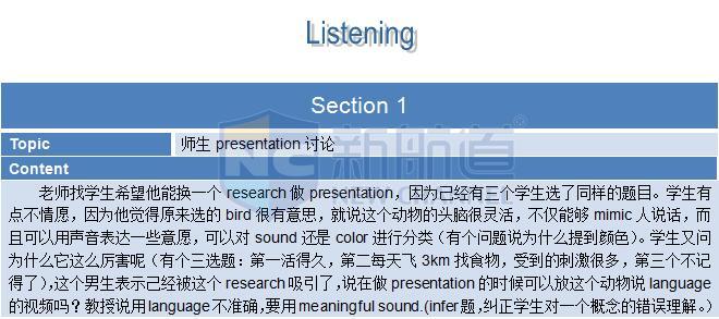 2015年12月5日托福考试回忆听力 section 1