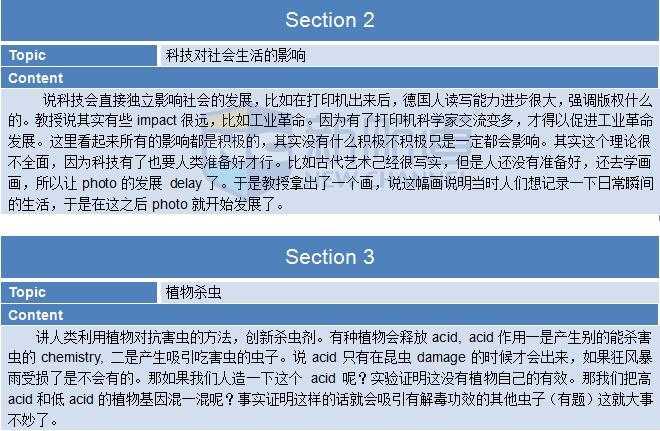 新航道2015年12月19日托福考试回忆听力 section 2&3