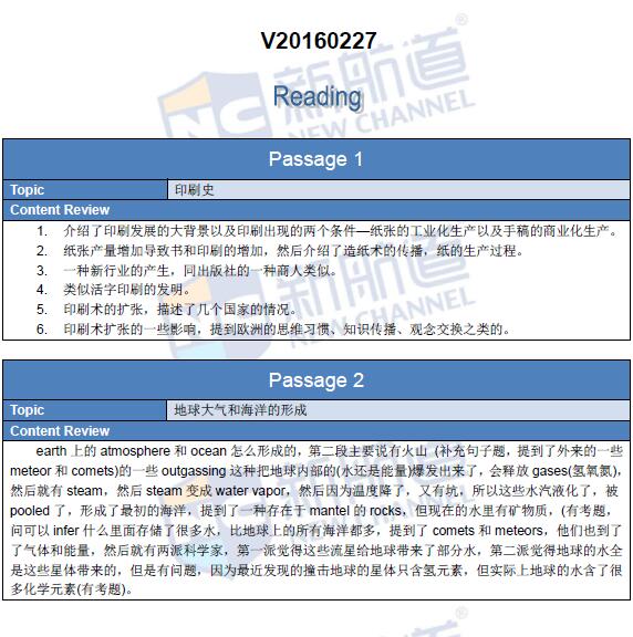 2016年2月27日托福考试回忆阅读1