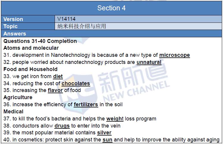 新航道2016年4月30日雅思考试回忆听力 section 4