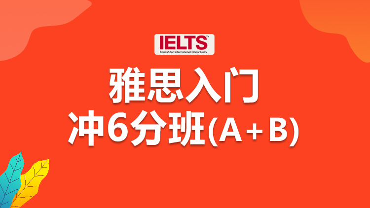 雅思入门冲6分班（A+B）